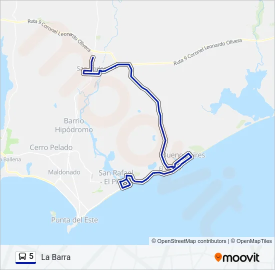 5 Bus Line Map