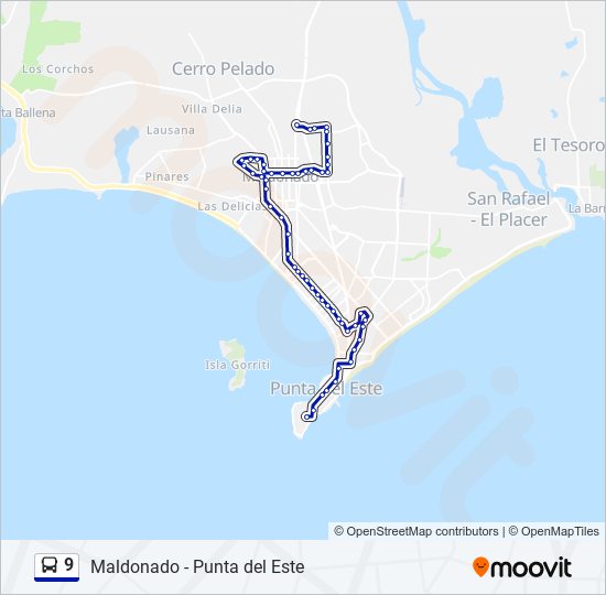 Mapa de 9 de autobús