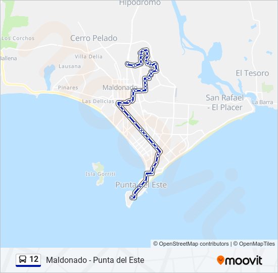 Mapa de 12 de autobús