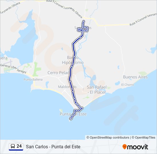 24 bus Line Map