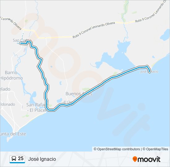 25 bus Line Map