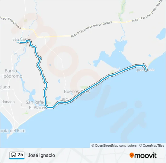 25 Bus Line Map