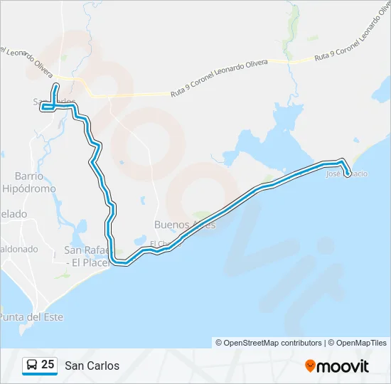 25 Bus Line Map