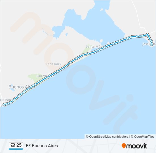 25 bus Line Map