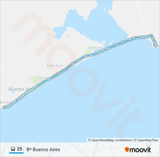 25 Bus Line Map