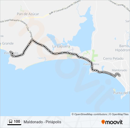 100 bus Line Map