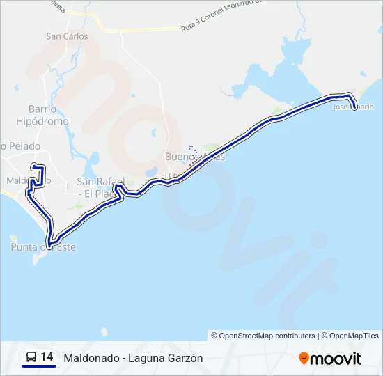 14 Bus Line Map