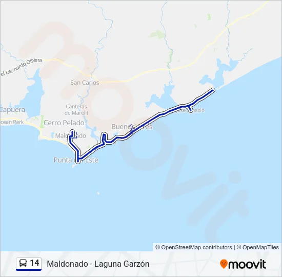 14 Bus Line Map