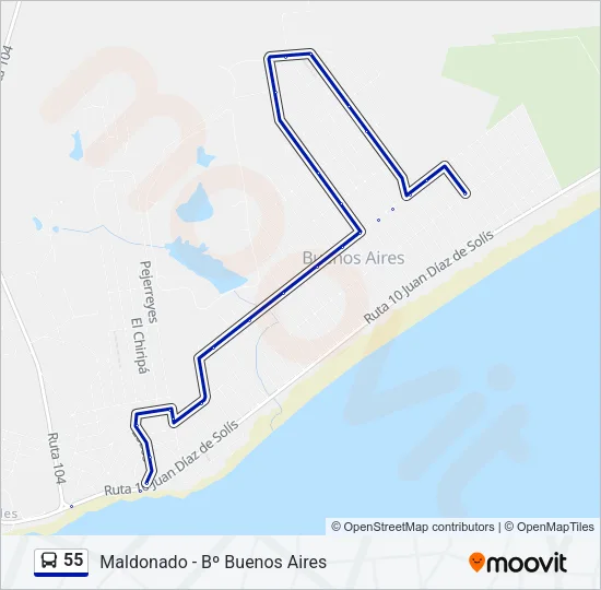 55 Bus Line Map