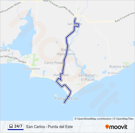 24/7 bus Line Map