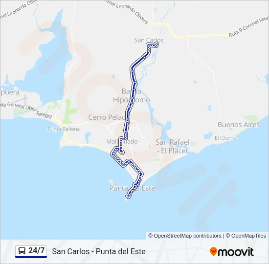 24/7 Bus Line Map
