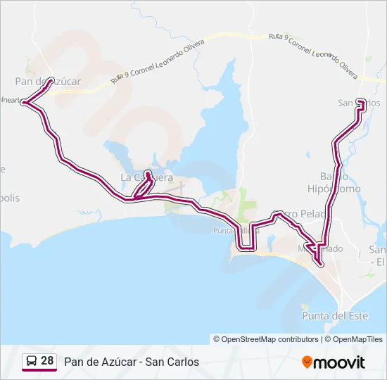 28 Bus Line Map