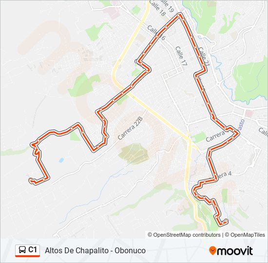 Mapa de C1 de autobús