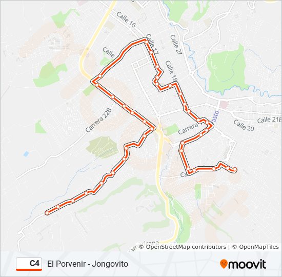 Mapa de C4 de autobús