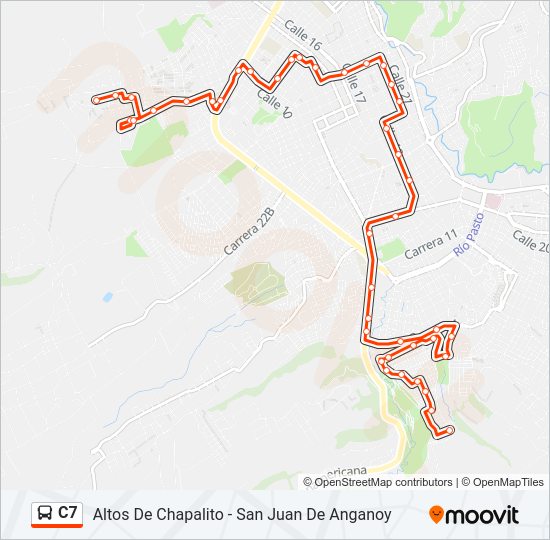 Mapa de C7 de autobús