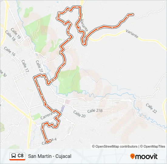 C8 Bus Line Map