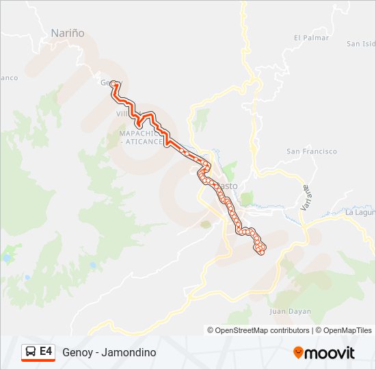 E4 Bus Line Map