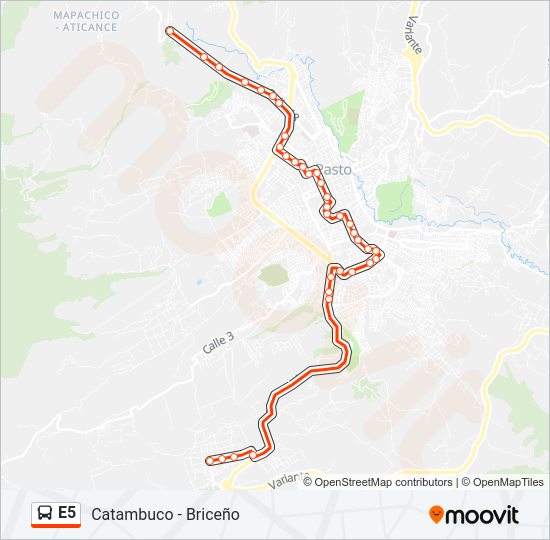 E5 Bus Line Map