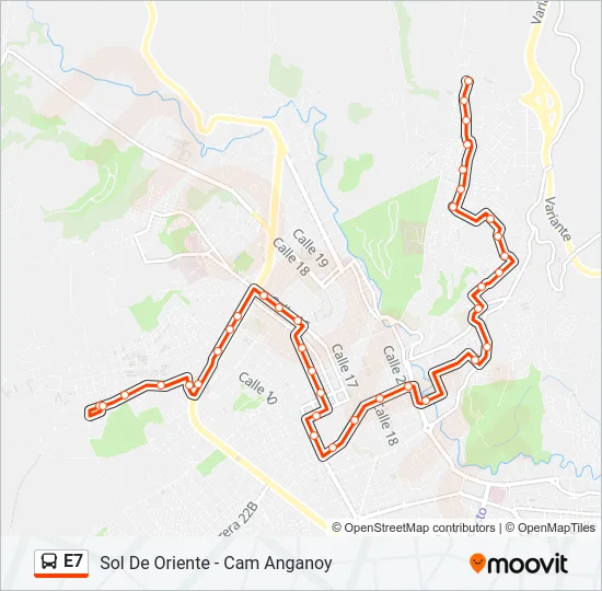 E7 Bus Line Map