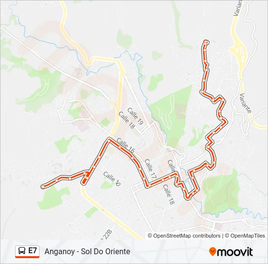 E7 Bus Line Map