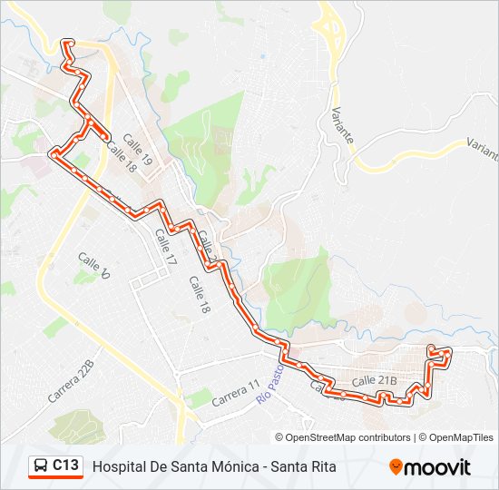 Mapa de C13 de autobús