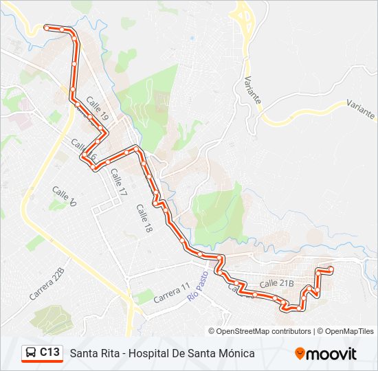 Mapa de C13 de autobús