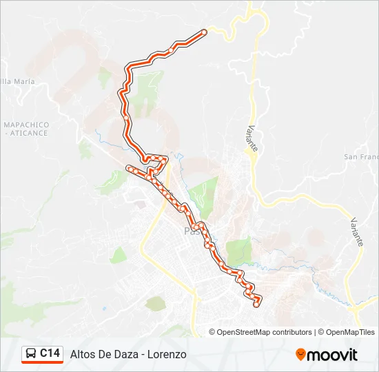 C14 Bus Line Map