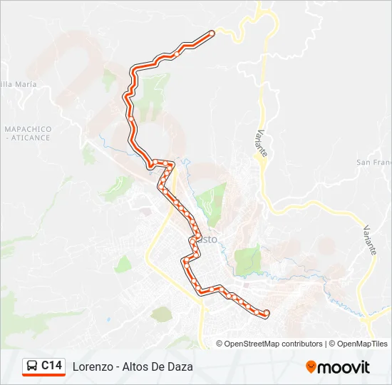 C14 Bus Line Map