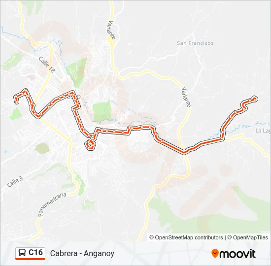 C16 Bus Line Map