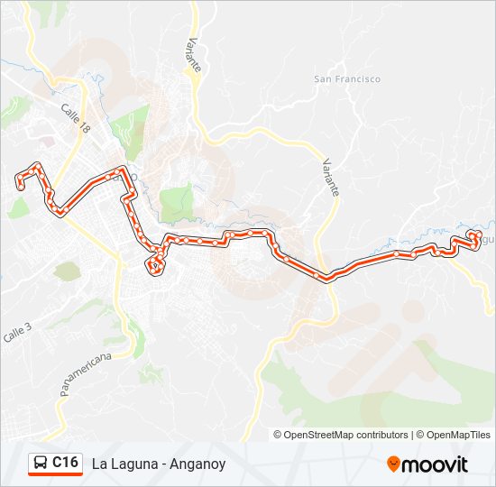C16 Bus Line Map