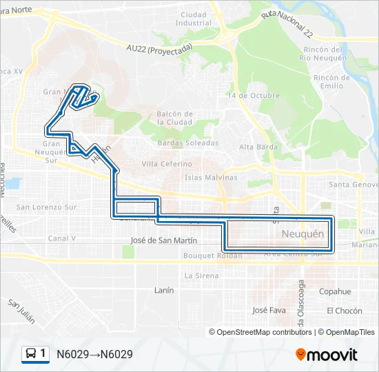1 Bus Line Map