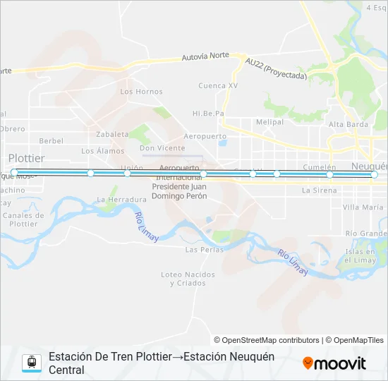 TREN DEL VALLE Light Rail Line Map