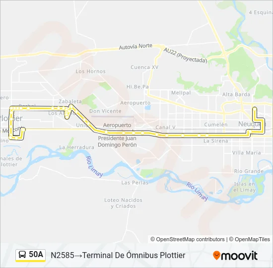50A Bus Line Map