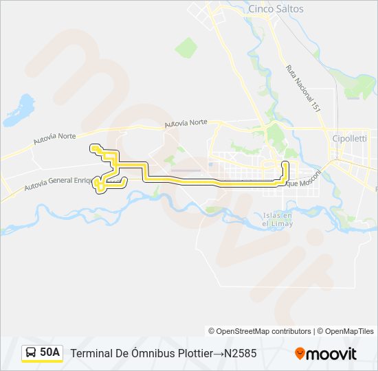 Mapa de 50A de autobús