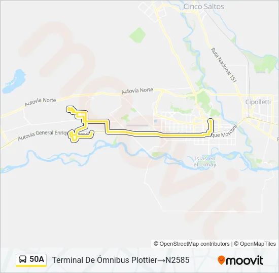 50A Bus Line Map