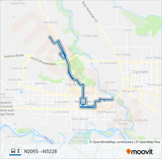 2 Bus Line Map