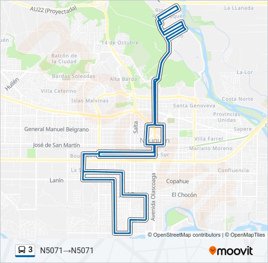 Mapa de 3 de autobús