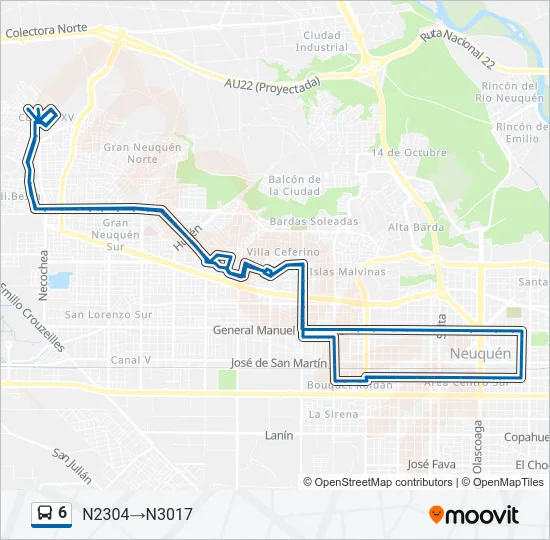 6 Bus Line Map