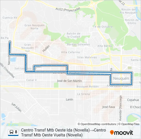 8 Bus Line Map
