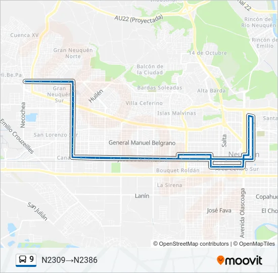 9 Bus Line Map