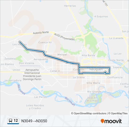 Mapa de 12 de autobús