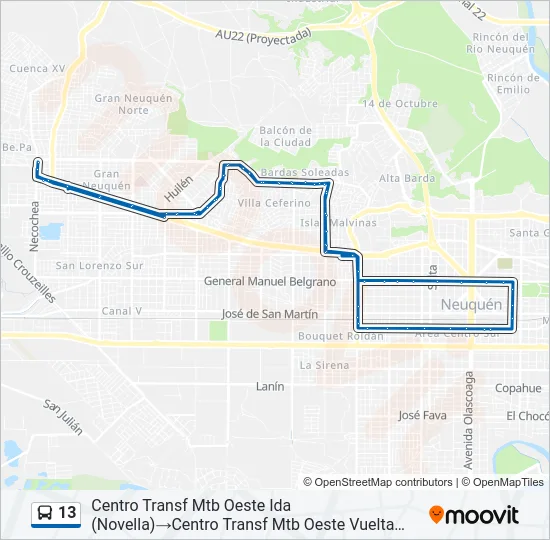 13 Bus Line Map