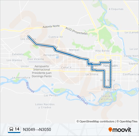 Mapa de 14 de autobús