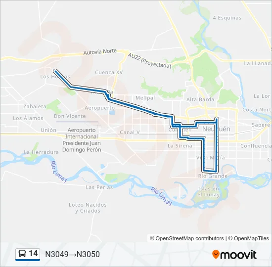 14 Bus Line Map
