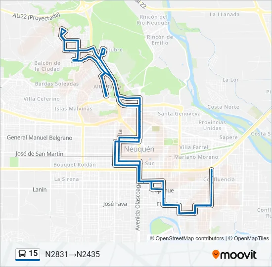 15 Bus Line Map