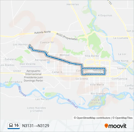 16 Bus Line Map