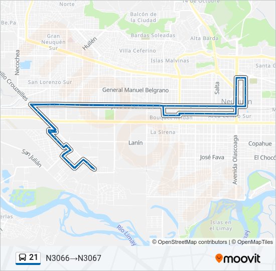 Mapa de 21 de autobús