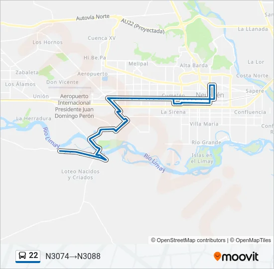 22 Bus Line Map