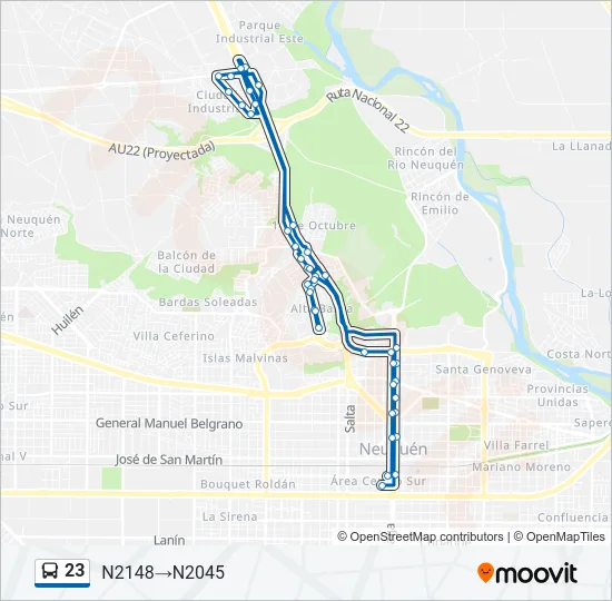 23 Bus Line Map