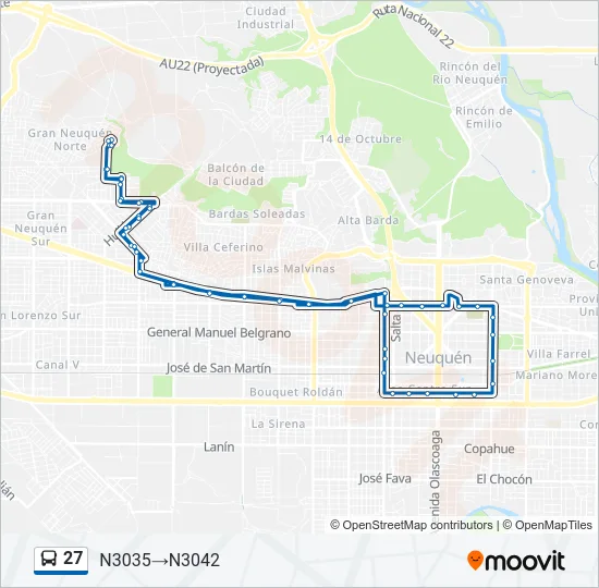 27 Bus Line Map